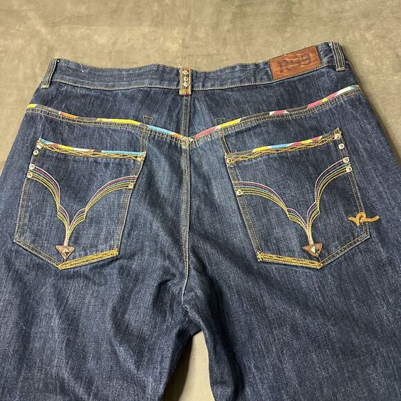 ROCAWEAR JEANS SIZE 42 W. Dark Blue Denim Regular Fit Zip Fly Roca Wear R99 - Picture 7 of 10